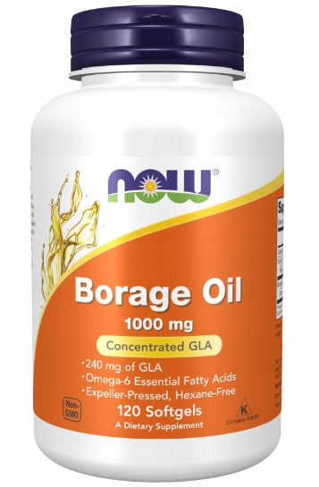 NOW Foods Borage Oil BORAGE OIL 1000mg SKIN WRINKLES 120caps Brand Now foods