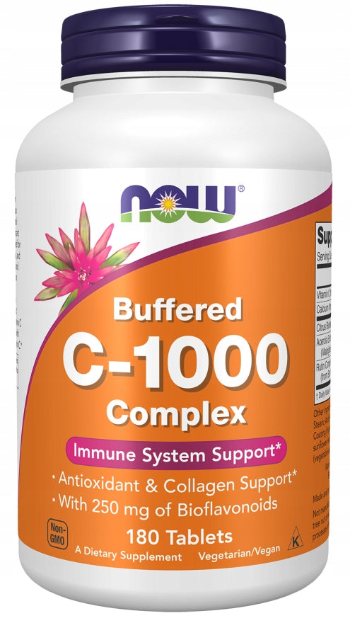 NOW Foods Buffered C-1000 Complex with Bioflavonoids 180 tablets