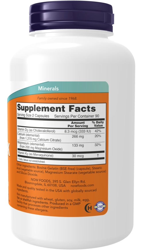 NOW Foods CAL-MAG DK CALCIUM MAGNESIUM VITAMIN D3 K2 BONES MUSCLES 180k EAN (GTIN) 733739012678