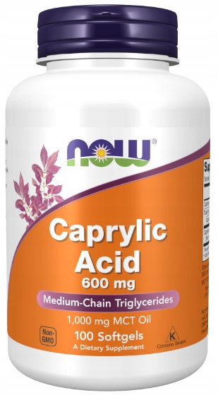 NOW Foods CAPRYLIC ACID 600mg MYCOSIS YEAST 100softgels EAN (GTIN) 733739033475