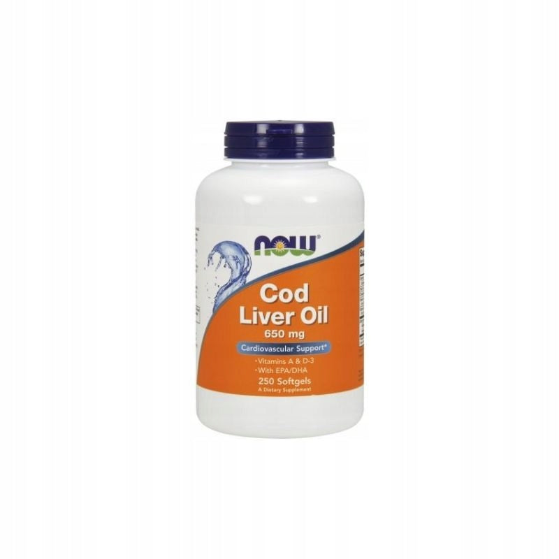 NOW Foods COD LIVER OIL TRAN Cod Liver Oil 650mg 250 k Vitamin D3 Brand Now foods