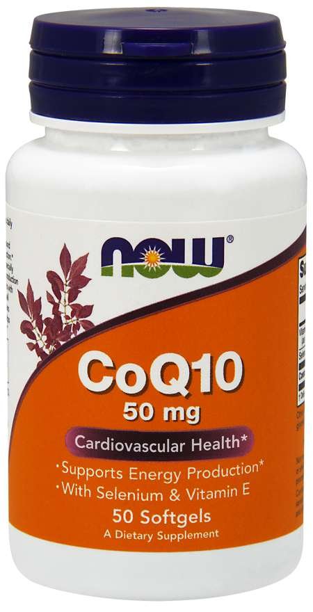 NOW Foods COQ10 Coenzyme 50mg + Selenium & Vitamin E 50sgels
