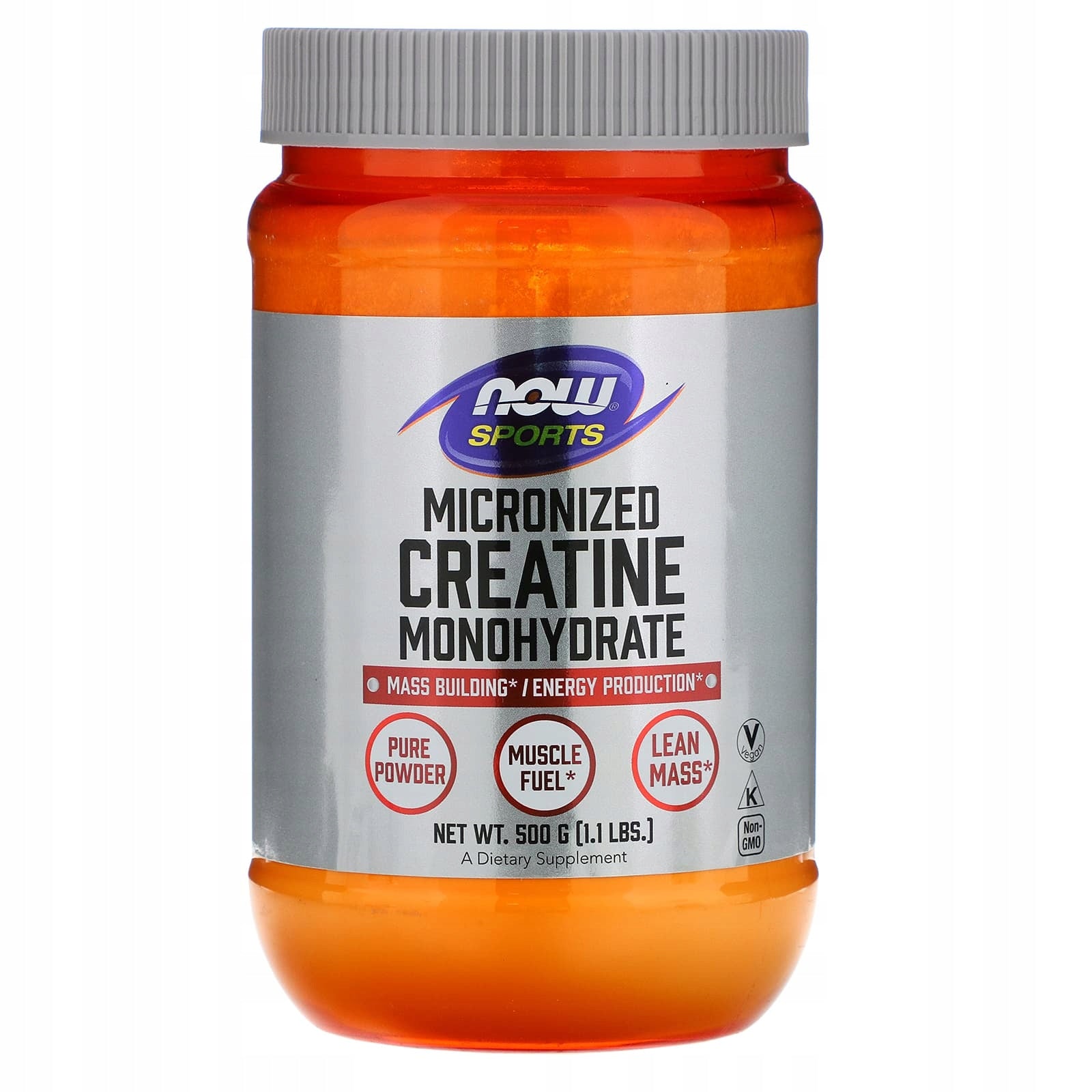 NOW Foods CREATINE MONOHYDRATE 500g MICRONIZED CREATINE MUSCLE Powder Manufacturer code 733739020383