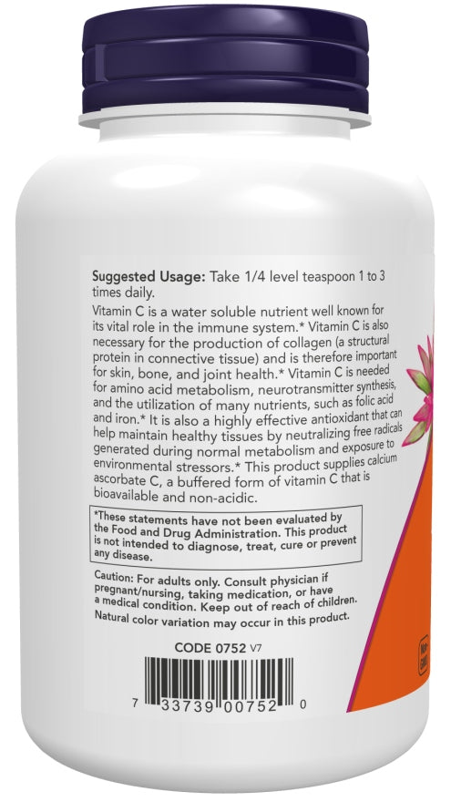 NOW Foods Calcium Ascorbate CALCIUM WIT.C BIOAVAILABLE IN POWDER 227g Manufacturer code NOW752
