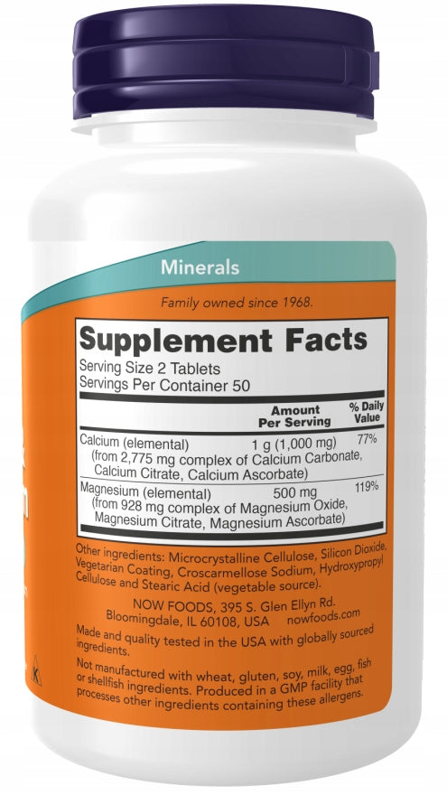 NOW Foods Calcium & Magnesium CALCIUM MAGNESIUM STRONG BONE CONTRACTIONS 250tab Packaging status original