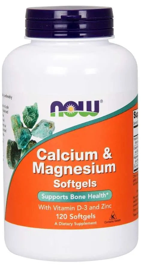 NOW Foods Calcium + Magnesium + Vitamin D3 + Zinc 120 SOFT GELS Brand Now foods