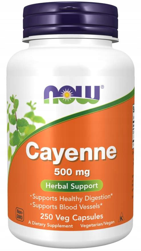 NOW Foods Cayenne 500mg CAYENNE PEPPER HEART VEGE 250k
