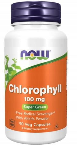 NOW Foods Chlorophyll 100 mg CHLOROPHYLL WITH ALFALFA CLEANSING DETOX 90caps Brand Now foods