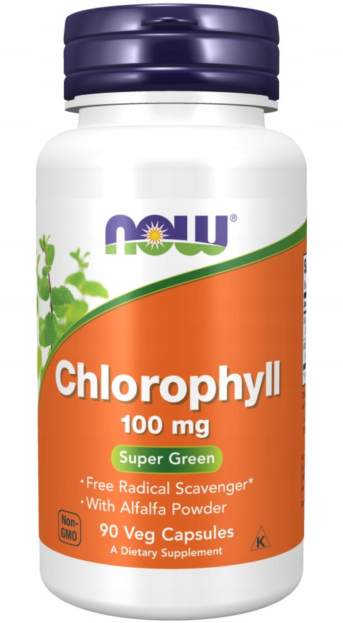 NOW Foods Chlorophyll 100 mg CHLOROPHYLL WITH ALFALFA CLEANSING DETOX 90caps