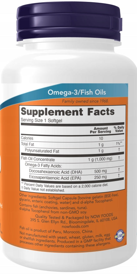 NOW Foods DHA-500 Double Strength OMEGA-3 DHA 500mg, EPA 250mg 90 softgels EAN (GTIN) 733739016126