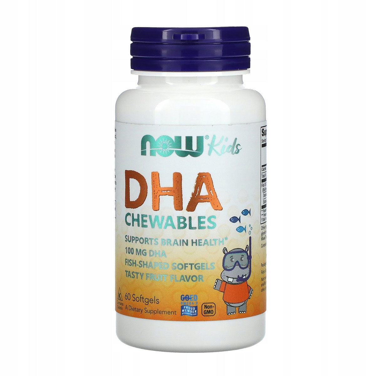 NOW Foods DHA Kid's Chewable 100mg OMEGA-3 ACIDS FOR CHILDREN VISION 60caps EAN (GTIN) 733739016072