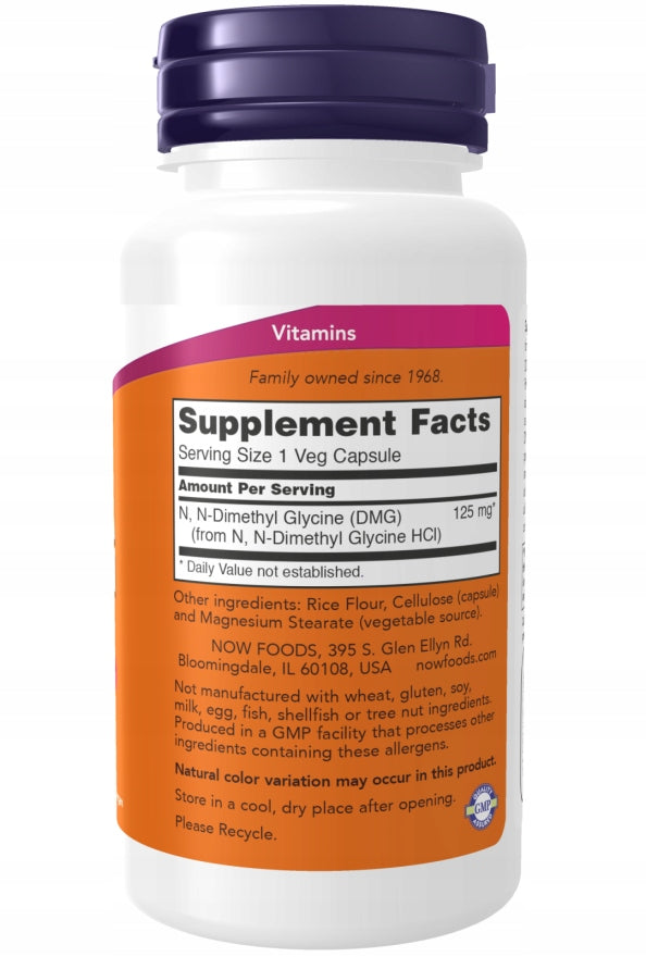 NOW Foods DMG Dimethylglycine 125mg PANGAMIC ACID WIT.B15 ENERGY 100k EAN (GTIN) 733739004727