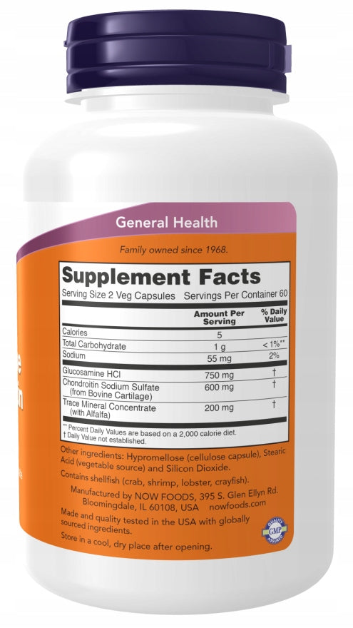 NOW Foods GLUCOSAMINE CHONDROITIN 120 capsules JOINT SUPPORT Brand Now foods