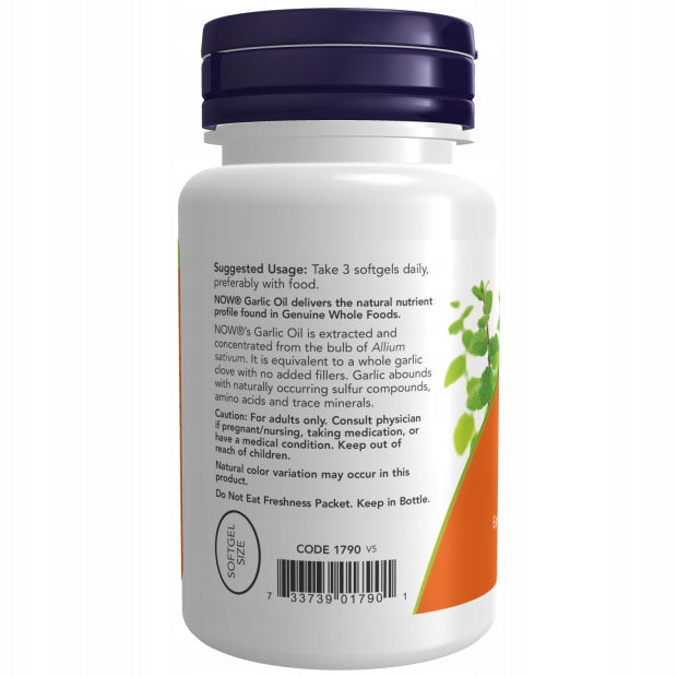 NOW Foods Garlic Oil 3mg 1500mg Garlic Oil CONCENTRATE IMMUNITY 100k EAN (GTIN) 733739017901