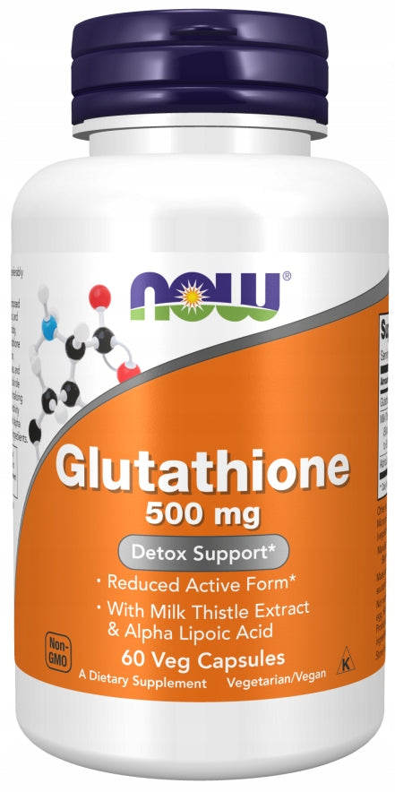 NOW Foods Glutathione 500mg REDUCED GLUTATION ALA MILK THISTLE DETOX 30caps