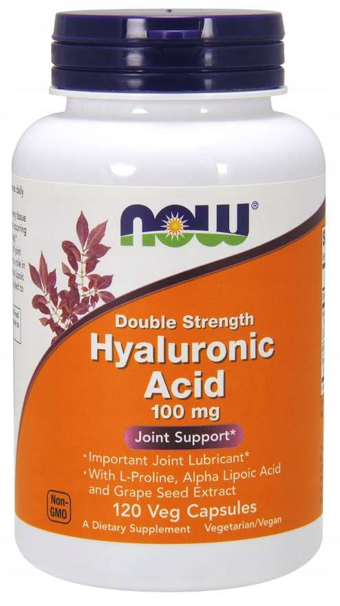 NOW Foods Healthy Joints 100mg Hyaluronic Acid 2xPlus 120 vegg caps.
