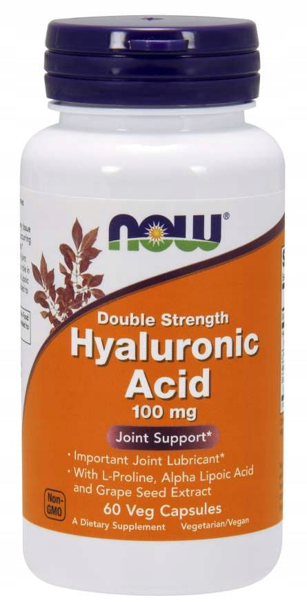 NOW Foods Healthy Joints 100mg Hyaluronic Acid 2xPlus 60 vegg caps.