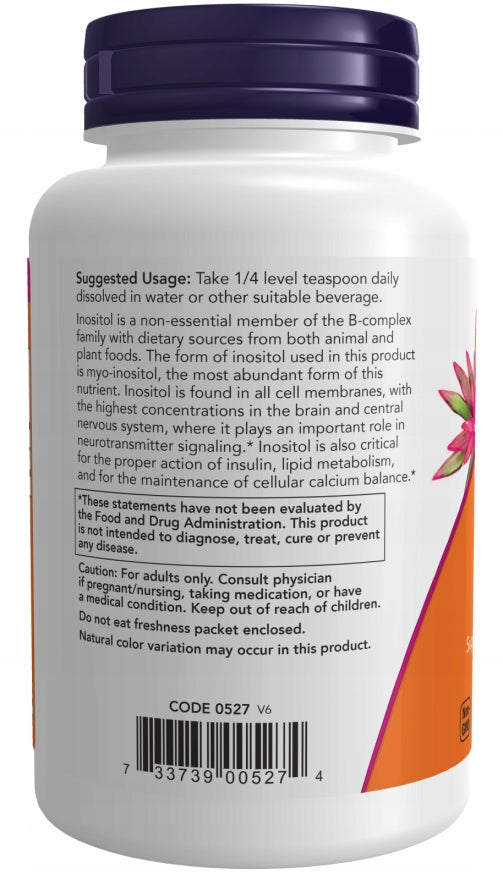 NOW Foods Inositol Powder 113g Vitamin B8 Stress Cholesterol Hair Manufacturer code 733739005274