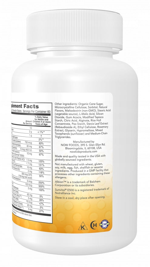 NOW Foods KID VITS Multi Vitamins Minerals For Children 120 tab. for sucking EAN (GTIN) 733739038821