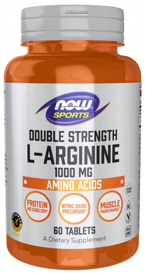 NOW Foods L-Arginine 1000mg Libido Pump Strength Testosterone 60 Tablets Brand Now foods
