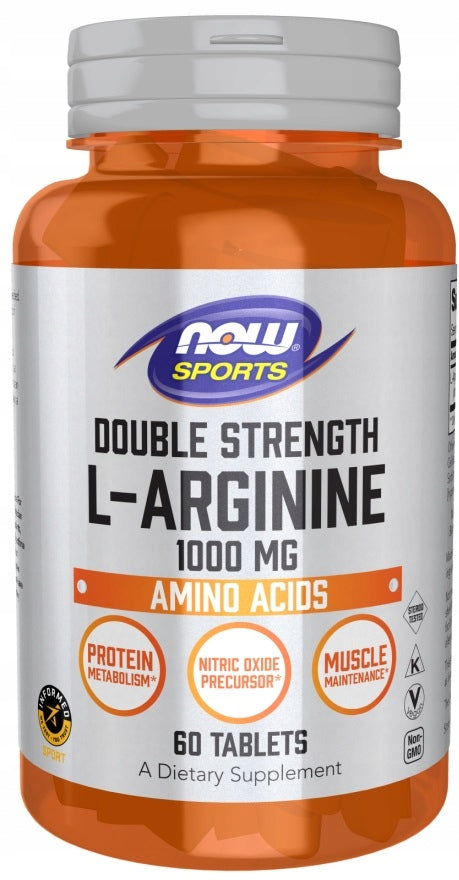 NOW Foods L-Arginine 1000mg Libido Pump Strength Testosterone 60 Tablets