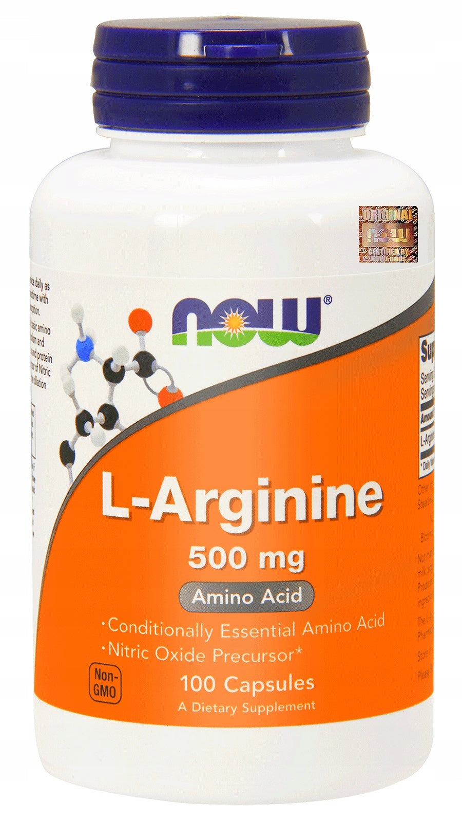 NOW Foods L-Arginine 500mg Libido Pump Strength Testosterone 100 vegan caps Expiration date at least six months from the date of purchase