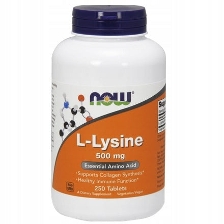 NOW Foods L-Lysine 500mg LYSINE AMINO ACID HEALTHY JOINTS 250tab Expiration date at least 1 year from the date of purchase