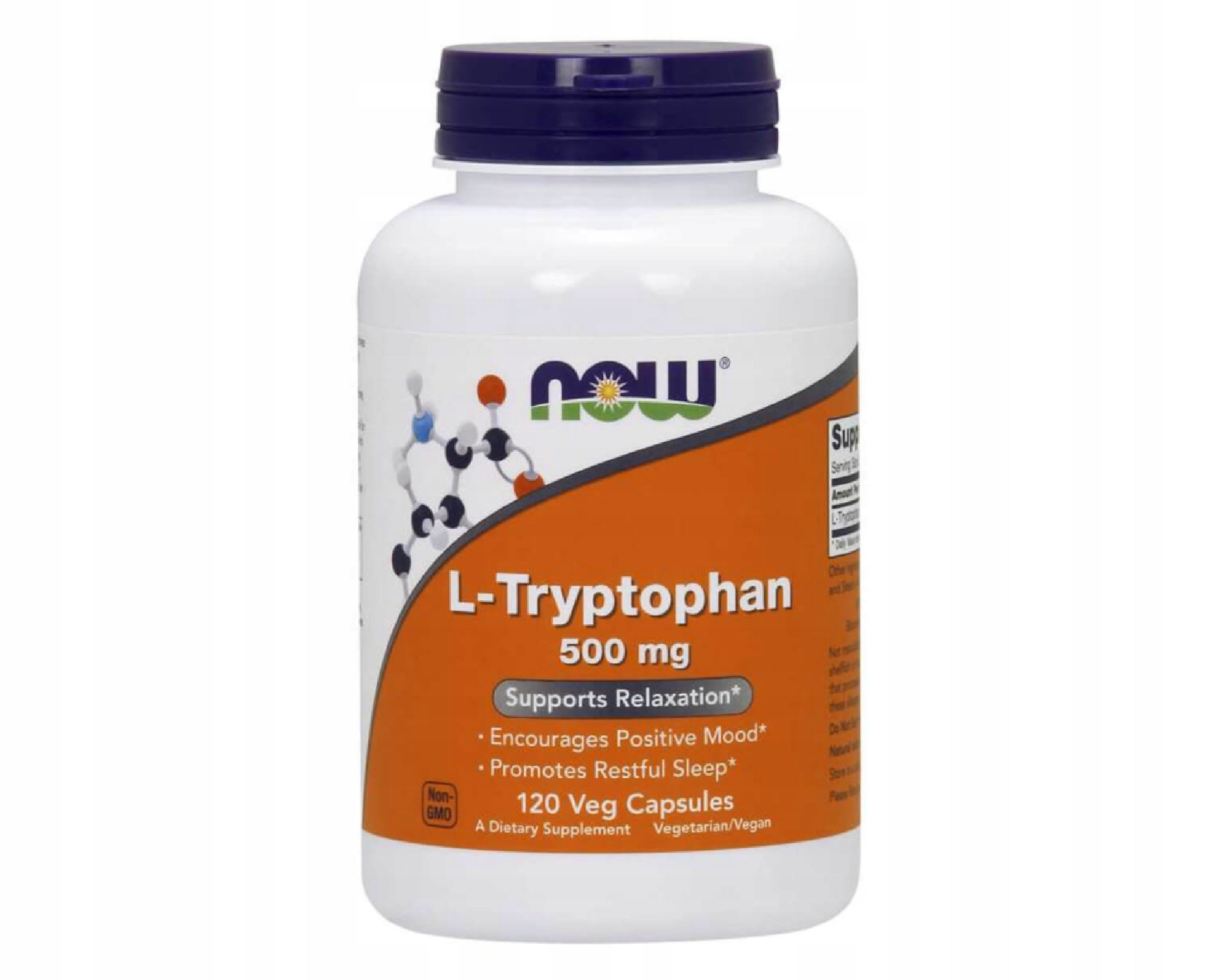 NOW Foods L-Tryptophan 500mg Positive Mood Peaceful Sleep Relax 120 vcaps Manufacturer code 733739001672