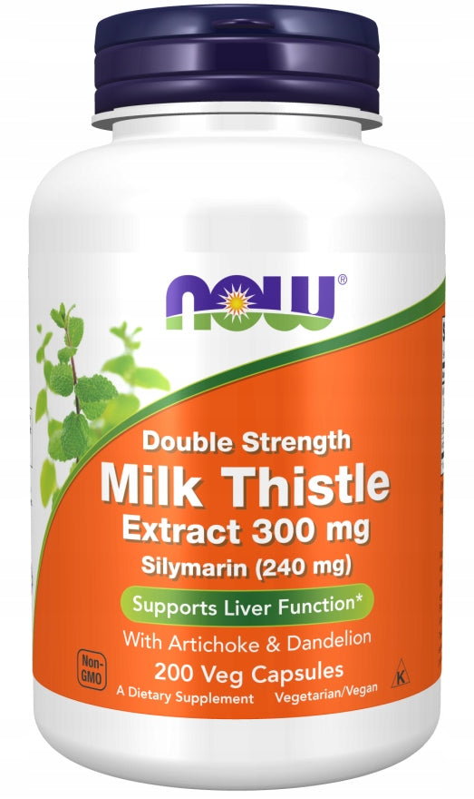 NOW Foods MILK THISTLE 300mg Dandelion 100mg Artichoke 50mg 200 vegekaps