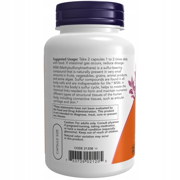 NOW Foods MSM JOINTS TENDON BONES CARTILAGE Methylsulfonylmethane 1000MG120k Manufacturer code 733739021205