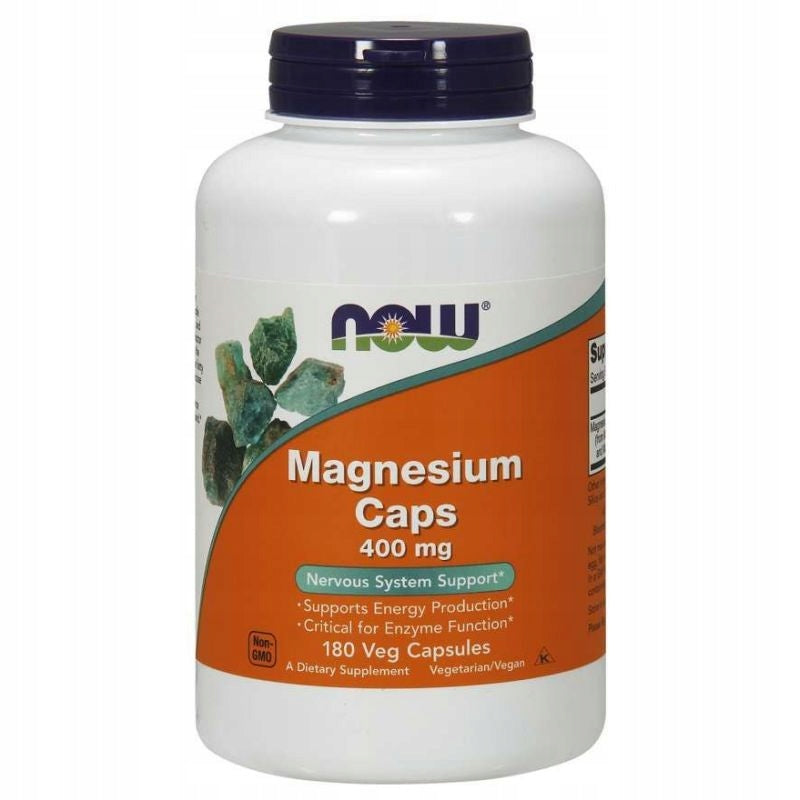 NOW Foods Magnesium 400mg Magnesium Minerals Nerves Energy Contractions 180 vcaps. Brand Now foods