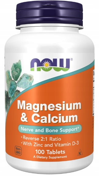 NOW Foods Magnesium & Calcium with Zinc and Vitamin D3 MAGNESIUM ZINC CALCIUM 100 Brand Now foods