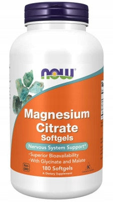 NOW Foods Magnesium Citrate CITRATE MAGNESIUM FATIGUE NERVOUS SYSTEM 180caps EAN (GTIN) 733739012982