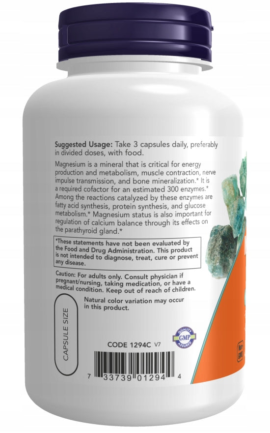 NOW Foods Magnesium Citrate Contractions 133mg 40 Servings 120k Expiration date not specified