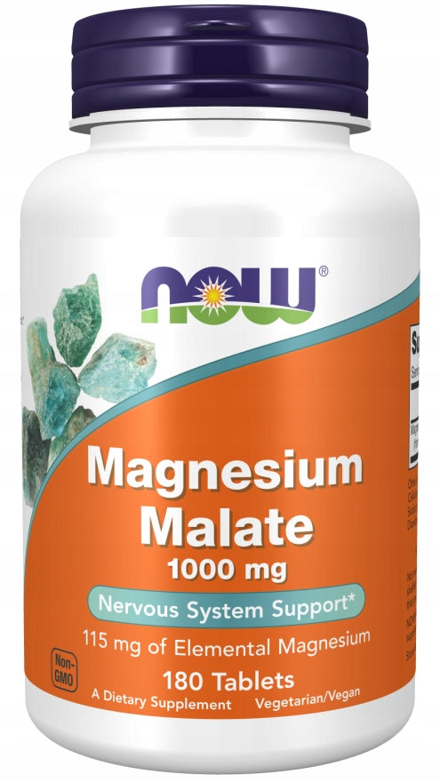 NOW Foods Magnesium Malate SUPER ABSORBABLE 1000mg 18Otab