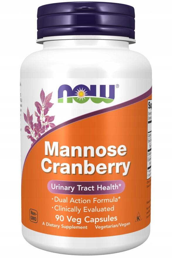 NOW Foods Mannose Cranberry D-MANNOSE WITH CRANBERRIES VEGE 90caps