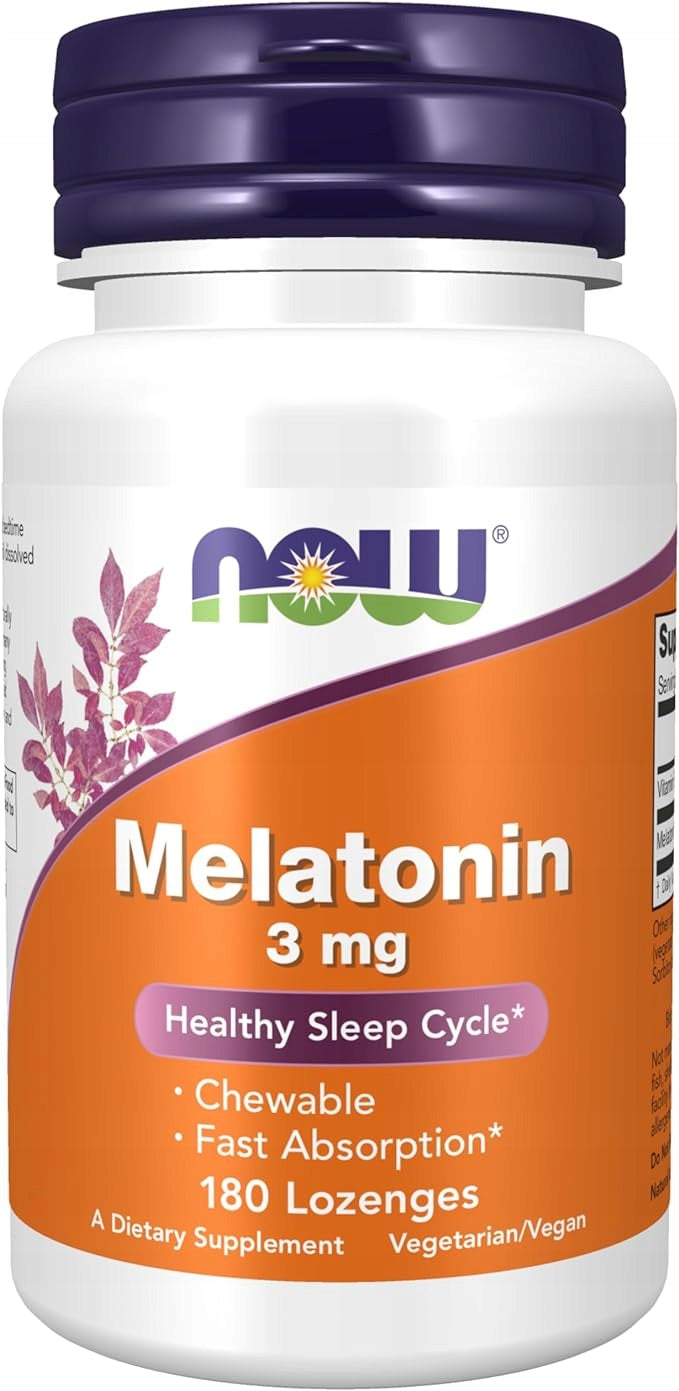 NOW Foods Melatonin 3 mg + Vitamin B6 180 lozenges