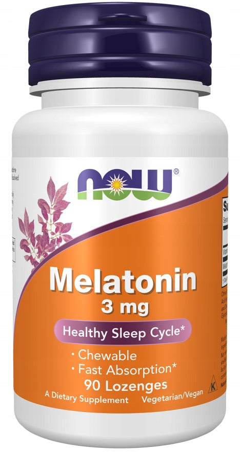 NOW Foods Melatonin 3 mg + Vitamin B6 90 lozenges