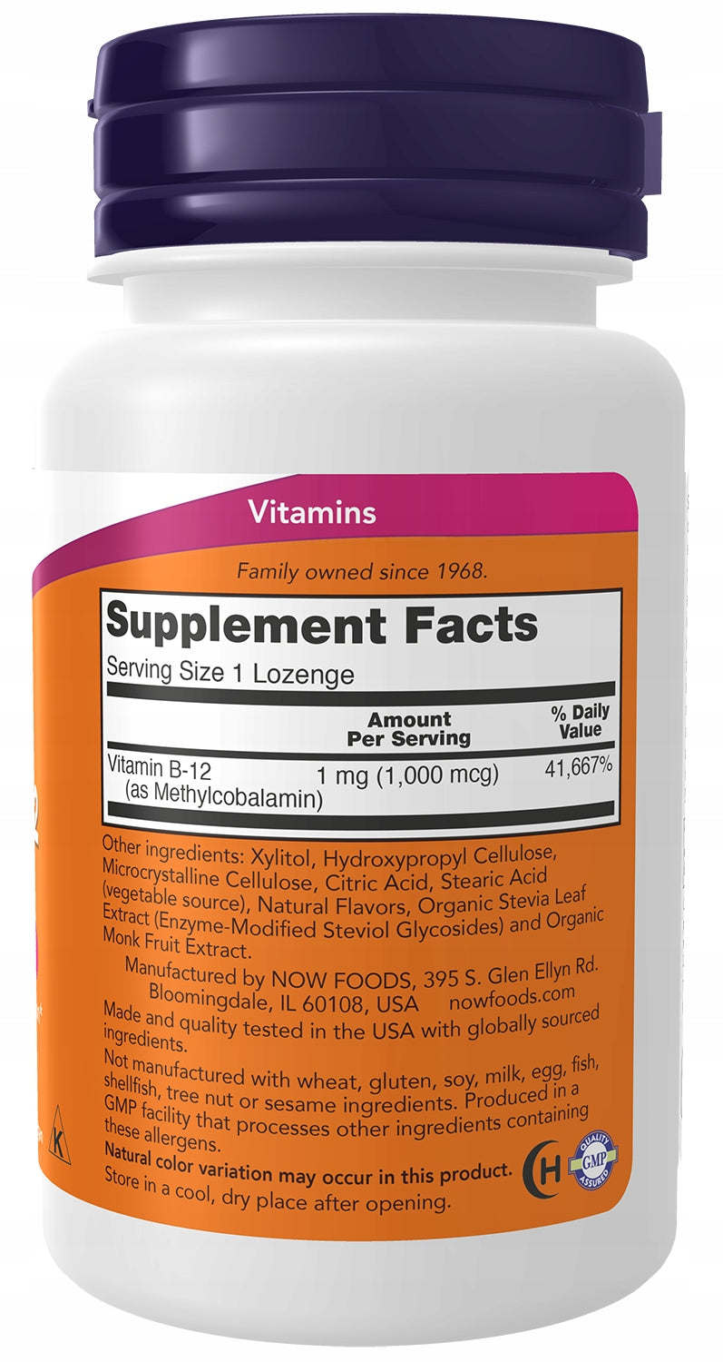 NOW Foods Methyl B-12 1000mcg VITAMIN B12 METHYLCOBALAIN SLEEP CIRCULATION 100p Packaging status original