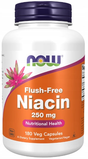 NOW Foods Niacin 250mg Niacin without 'flush' effect Wit. B3 PP Tired 180k Brand Now foods