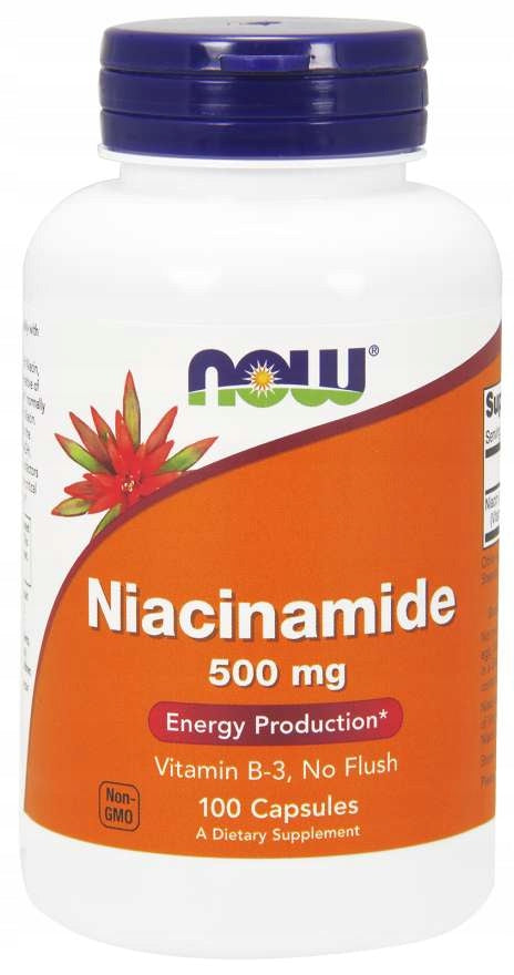NOW Foods Niacinamide 500mg Vitamin B-3 Group Vitamins B 100 vegcaps.