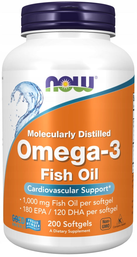 NOW Foods Omega-3 Fish Oil Distilled 200 capsules