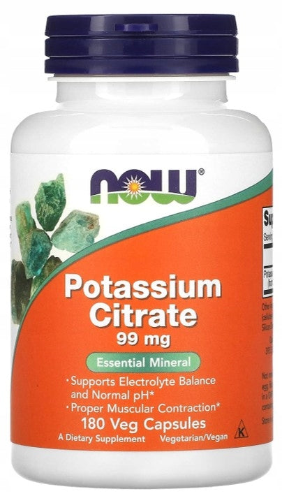 NOW Foods - Potassium Citrate | POTASSIUM | Potassium Citrate | 99 mg | 180 kaps