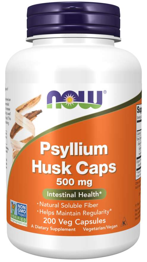 NOW Foods Psyllium Husk 500mg PLANTAIN FIBER DIGESTION 200caps