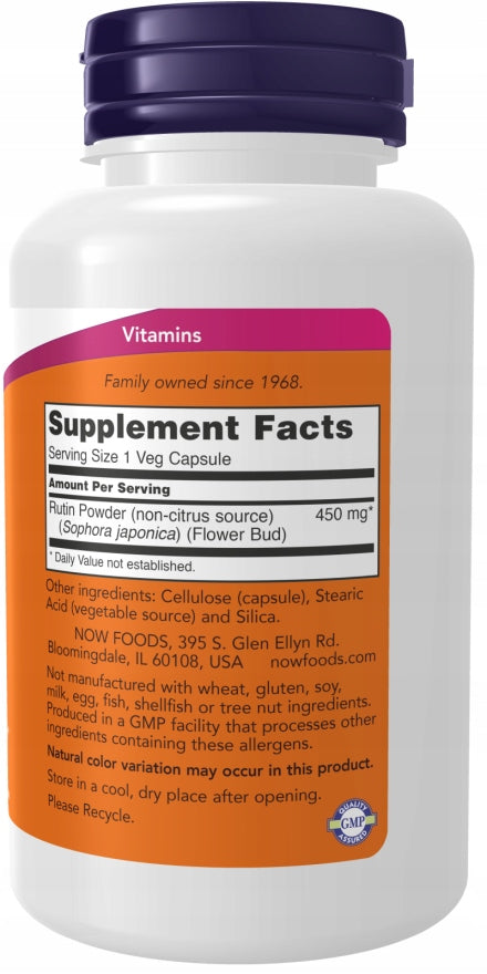 NOW Foods Rutin 450mg 100% NATURAL ROUTINE IMMUNITY VEGE 100k EAN (GTIN) 733739007353