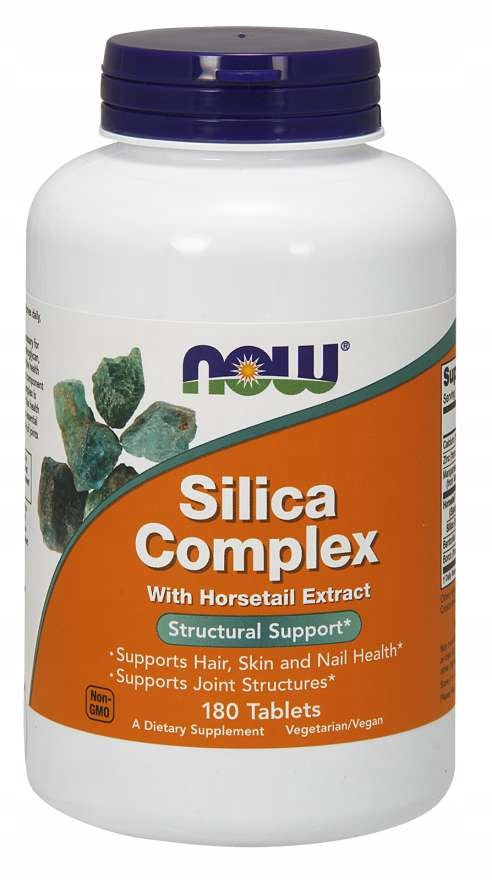 NOW Foods Silica Complex 500mg HORSETAIL SILICA SKIN HAIR NAILS 180t