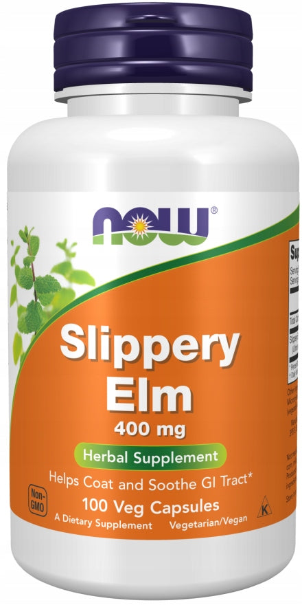 NOW Foods Slippery Elm Constipation Elm Red 400mg 100 vegekaps