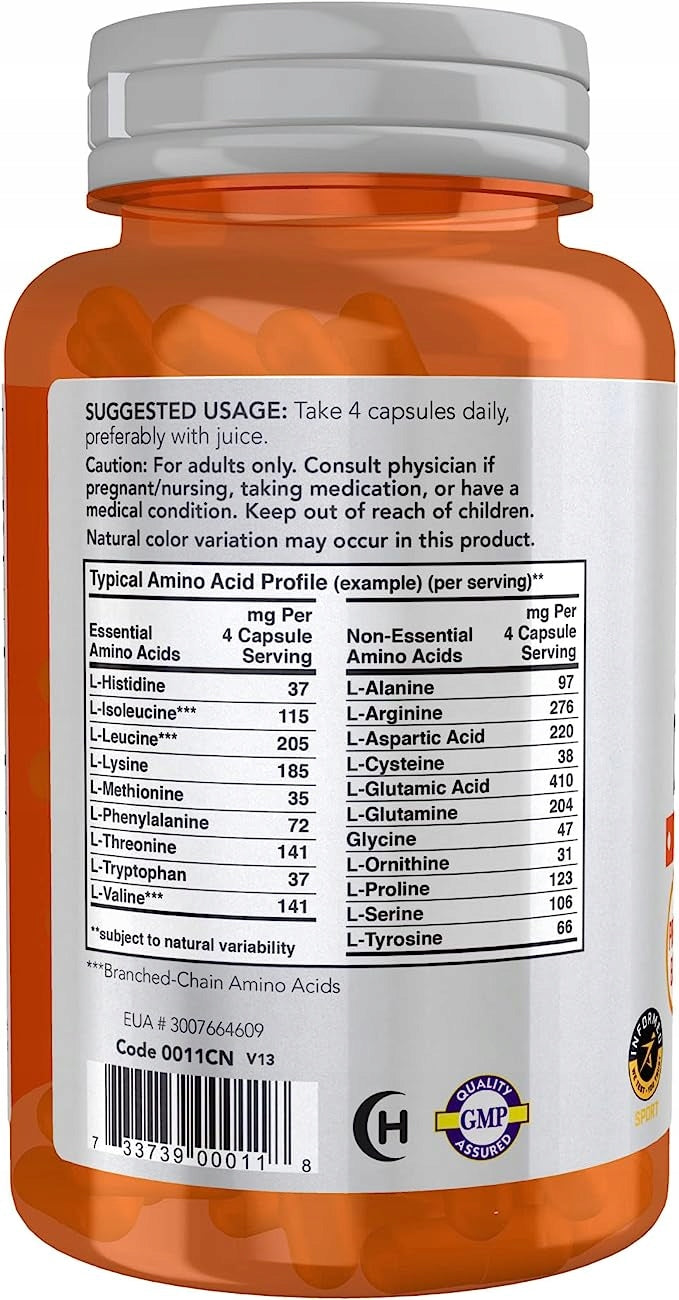 NOW Foods Sports Amino Acids 120 capsules AMINO ACID COMPLEX Expiration date at least 1 year from the date of purchase