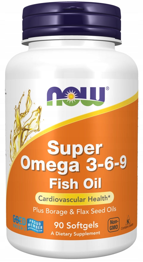 NOW Foods Super Omega 3-6-9 1200mg Omega 3 6 9 HEART EPA DHA GLA 90softgels