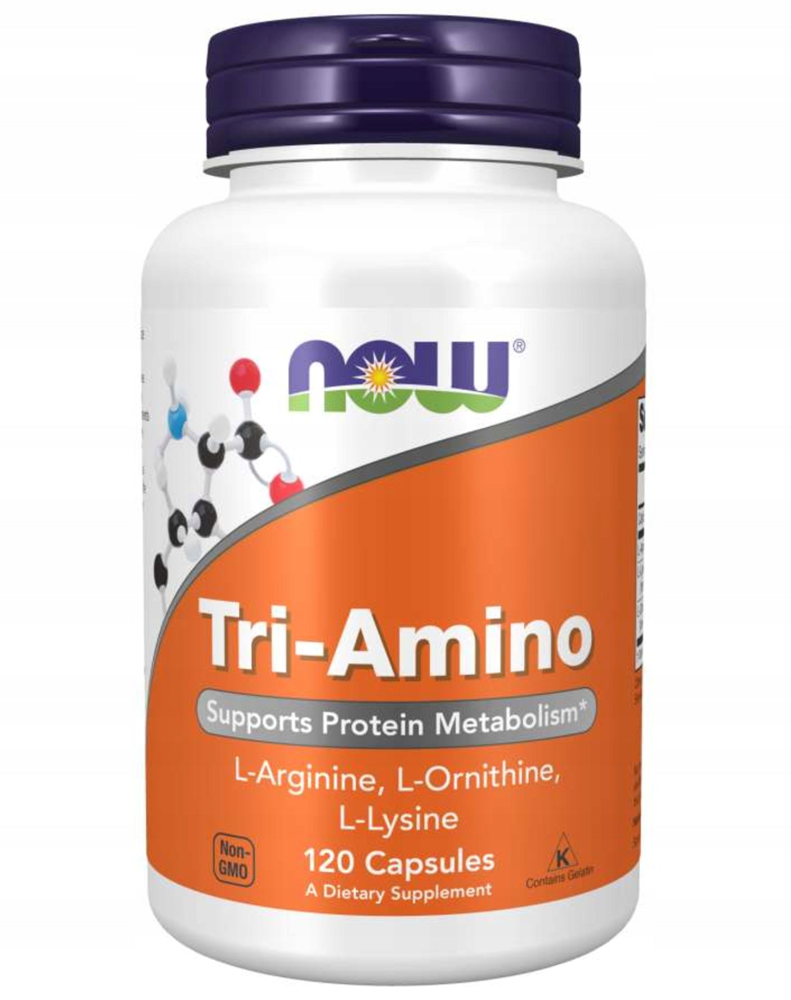 NOW Foods Tri-Amino Arginine Ornithine Lysine Comprehensive BCAA 120 vegg caps Expiration date at least six months from the date of purchase